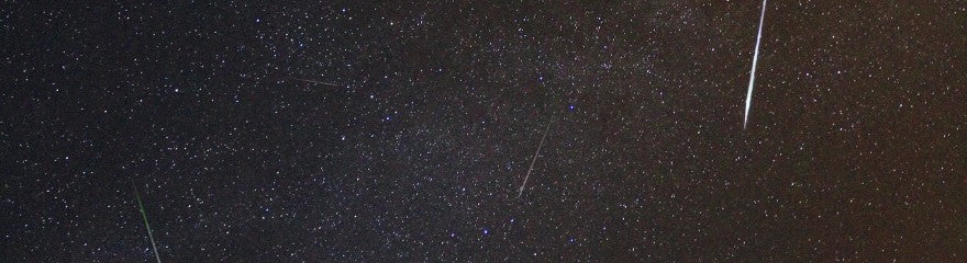 Shooting stars in the night sky