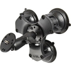 Rammount Triple 3.3" Suction Cup Round Base 1/4"