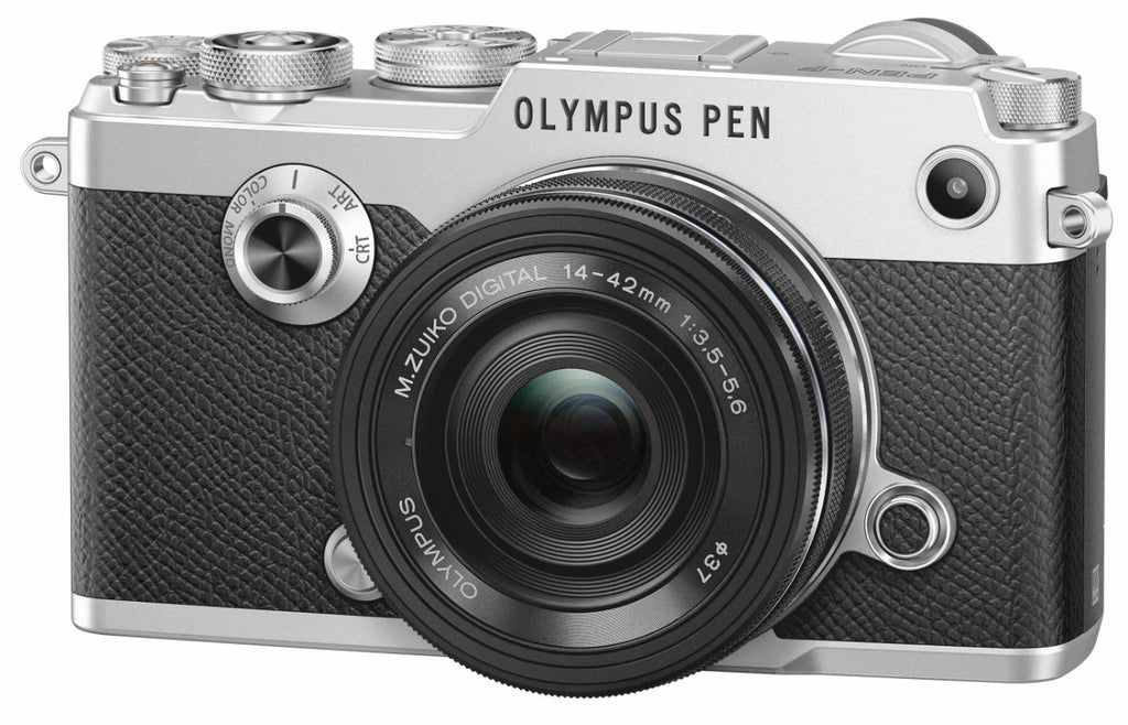 Olympus PEN-F zilver + 14-42mm Pancake EZ zwart