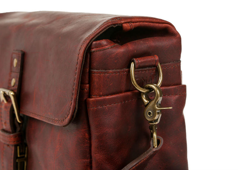 ONA The Leather Bowery Messenger Bag Bordeaux
