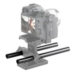 SmallRig 1051 2pcs 15mm Black Aluminum Alloy Rod (M12-20cm) 8"