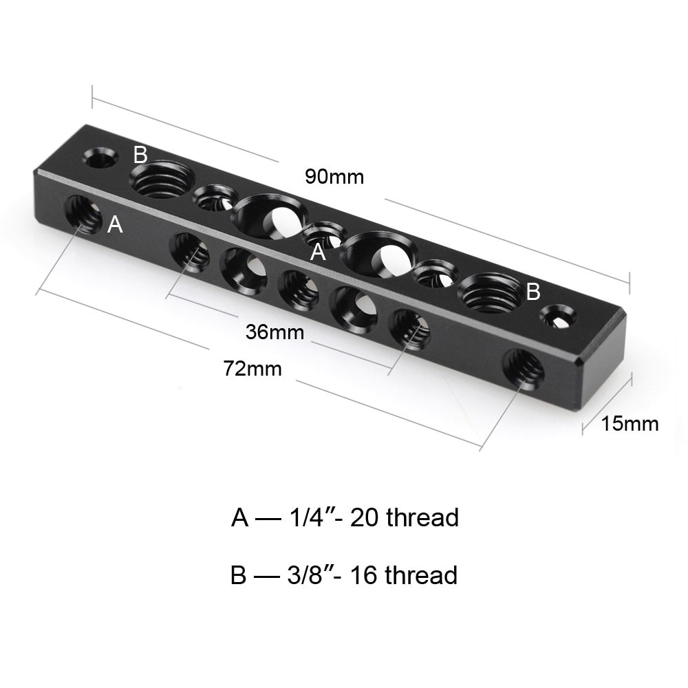 SmallRig 1091 Cool Cheese Bar with 1/4" and 3/8" screw hole