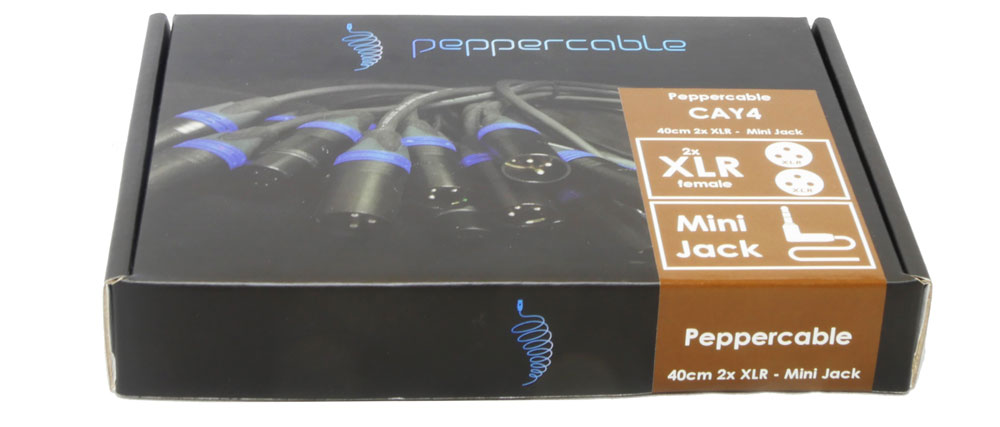 Peppercable CAY4 2x XLR Female - 3.5mm Mini Stereo Jack Cable 40cm