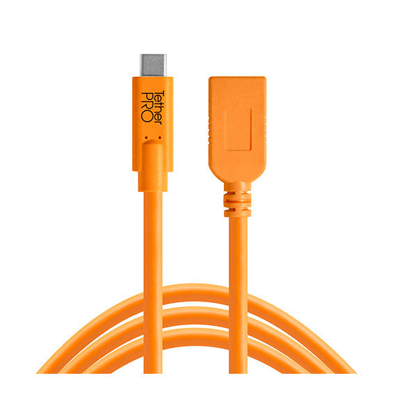 Tether Tools TetherPro USB-C to USB Female Adapter (extender) 4.6m orange