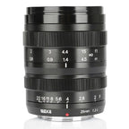 Meike MK-25mm F2.0 Canon M-vatting