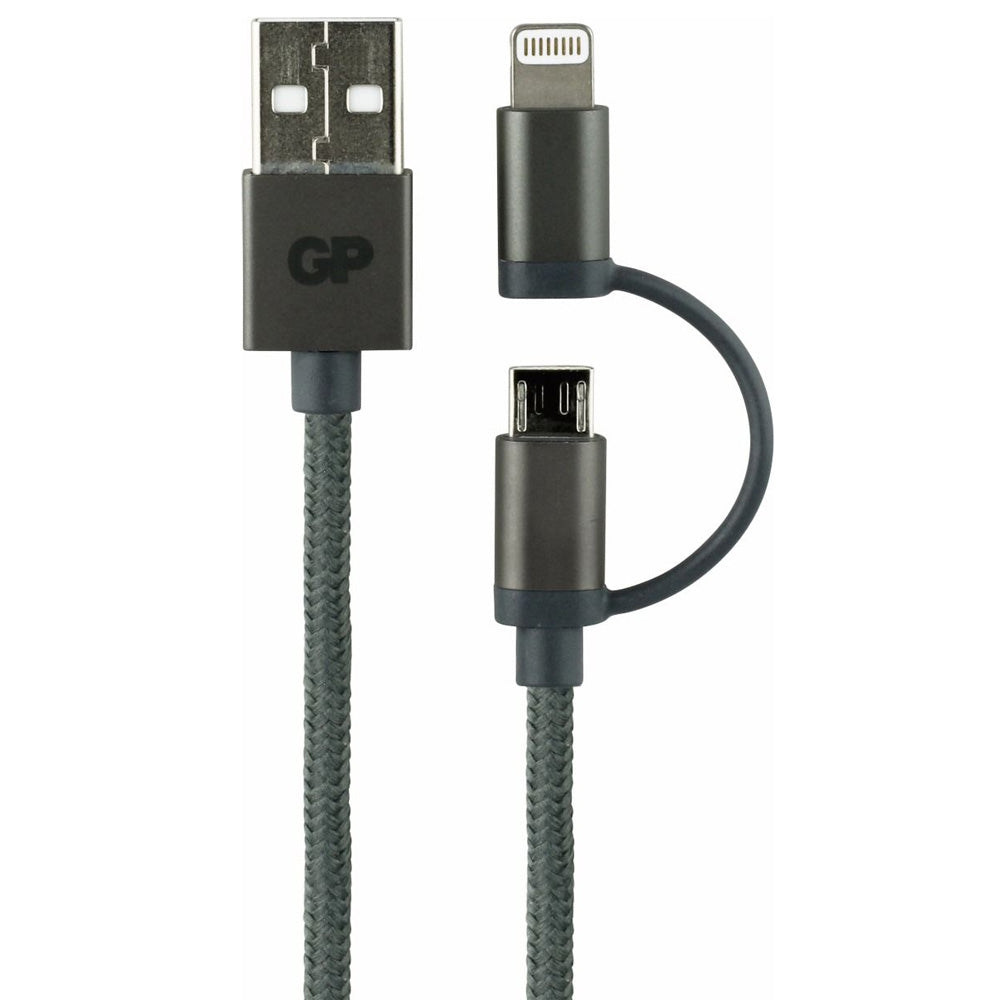 GP CB03 Charge & Sync cable, 2-in-1 micro-USB + lightning connector