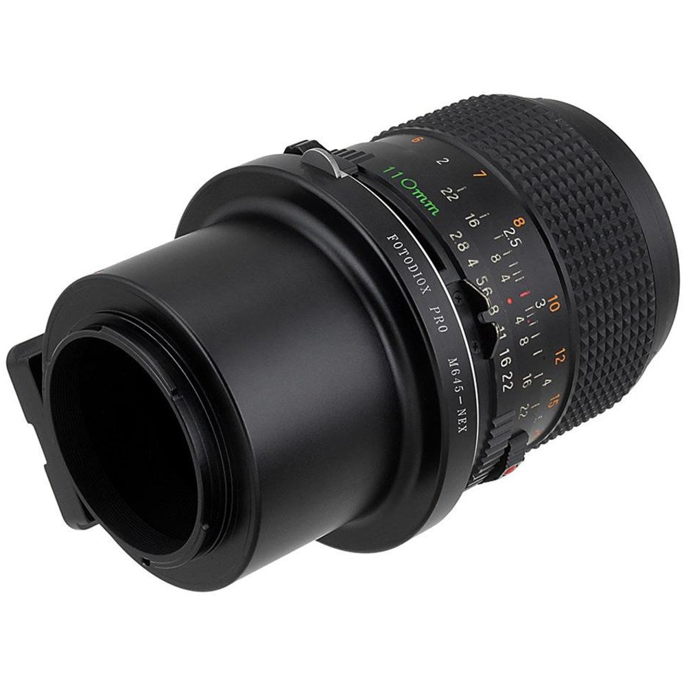 Fotodiox Pro Lens Mount adapter - Mamiya 645 (M645) Mount Lenses to Sony Alpha E Mount (M645-SnyE-Pro)
