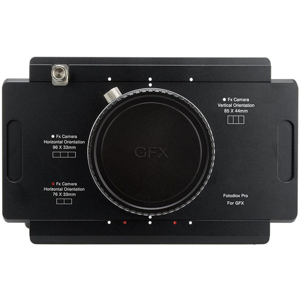 Fotodiox Pro Lens Mount adapter, Fujifilm G-Mount GFX Back to Large Format 4x5 View Cameras with a Graflok Rear Standard (with Shift / Stitch Adapter) (4x5-GFX-Pro)