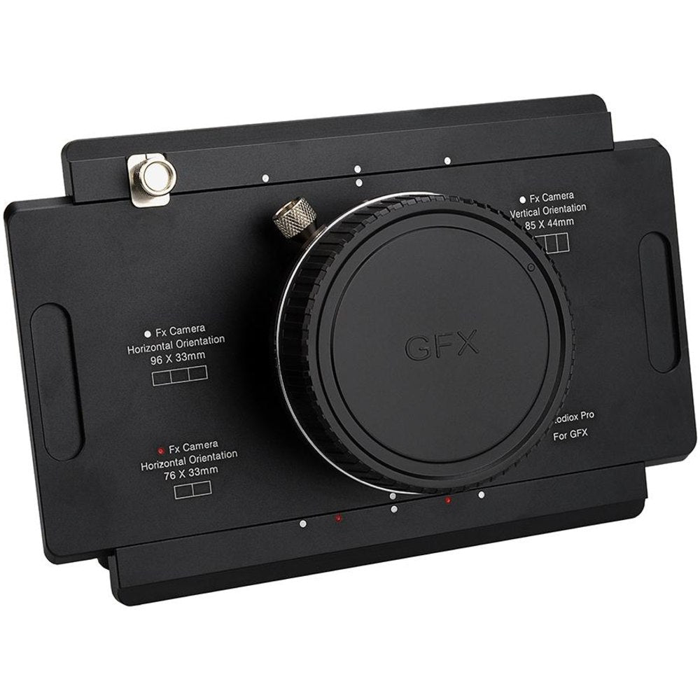 Fotodiox Pro Lens Mount adapter, Fujifilm G-Mount GFX Back to Large Format 4x5 View Cameras with a Graflok Rear Standard (with Shift / Stitch Adapter) (4x5-GFX-Pro)