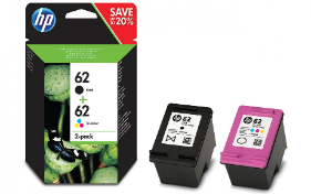 HP 62 Ink Cartridge Combo 2Pack Blk / Colour