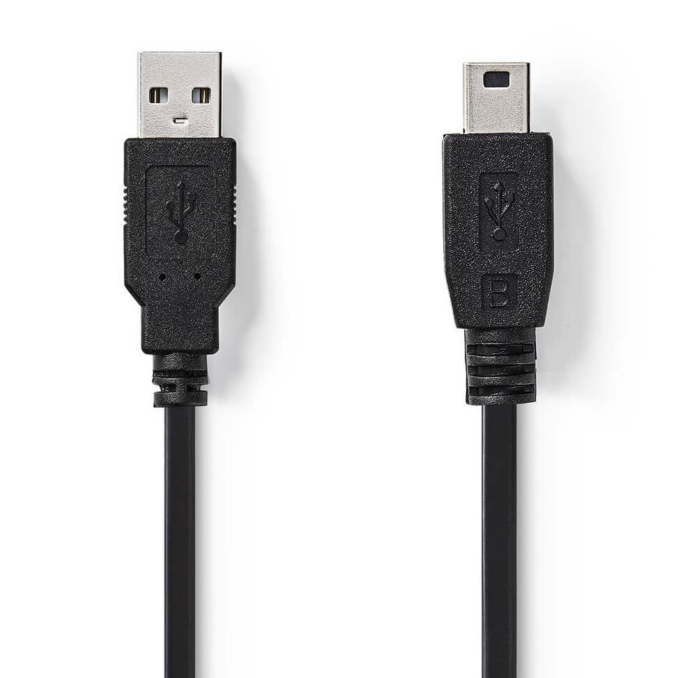 Nedis USB-A 2.0 male - USB Mini-B 5-pin male 2m Black