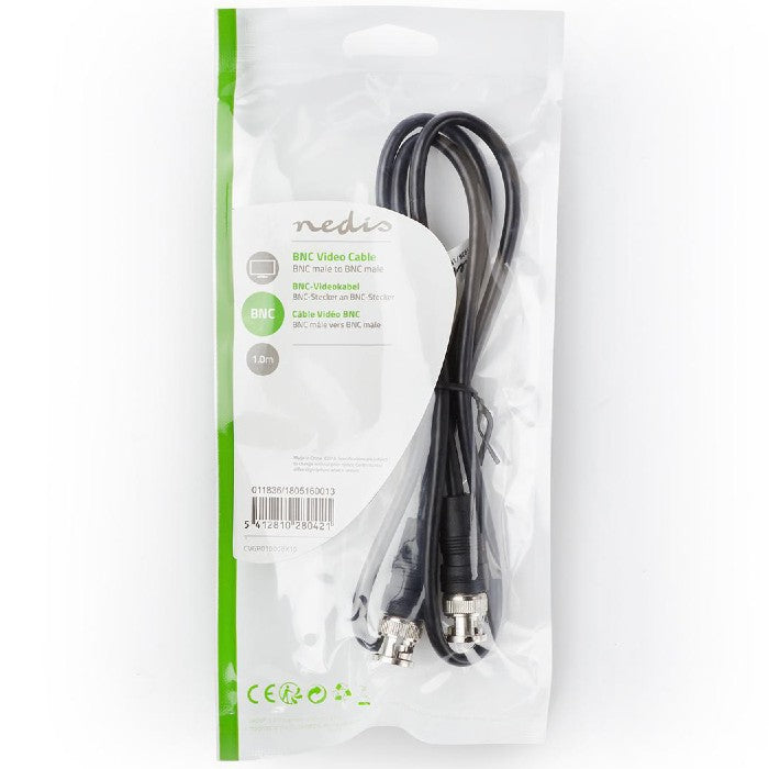 Nedis BNC Videocable BNC Male BNC Male 1,0 m Black