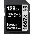 Lexar Pro Silver 128GB SDXC V60 UHS-II - R120/W250 MB/s