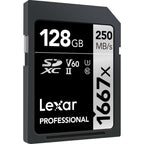 Lexar Pro Silver 128GB SDXC V60 UHS-II - R120/W250 MB/s