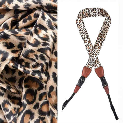 GGS SCS-02 silk scarf camera strap leopard print