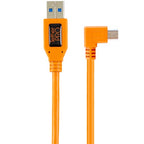 Tether Tools TetherPro USB 2.0 to Mini-B 5-pin Right Angle Adapter "Pigtail", 20" (50cm), High-Visibilty Orange