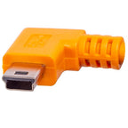 Tether Tools TetherPro USB 2.0 to Mini-B 5-pin Right Angle Adapter "Pigtail", 20" (50cm), High-Visibilty Orange