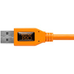 Tether Tools TetherPro USB 2.0 to Mini-B 5-pin Right Angle Adapter "Pigtail", 20" (50cm), High-Visibilty Orange