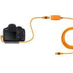 Tether Tools TetherPro USB 2.0 to Mini-B 5-pin Right Angle Adapter "Pigtail", 20" (50cm), High-Visibilty Orange