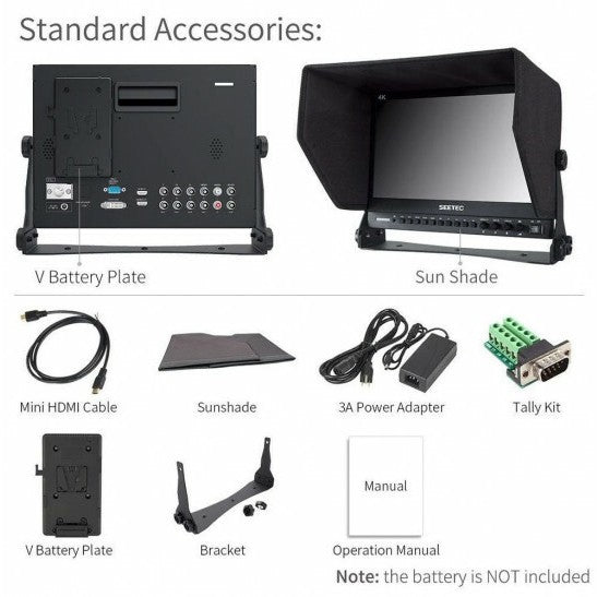 Feelworld Seetec 13.3 "Aluminum Design IPS 1920 × 1080 Pro Broadcast LCD Monitor with 3G-SDI HDMI AV