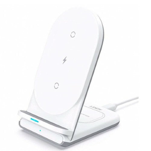 Aukey Aircore 2-in-1 Wireless Charging Stand white