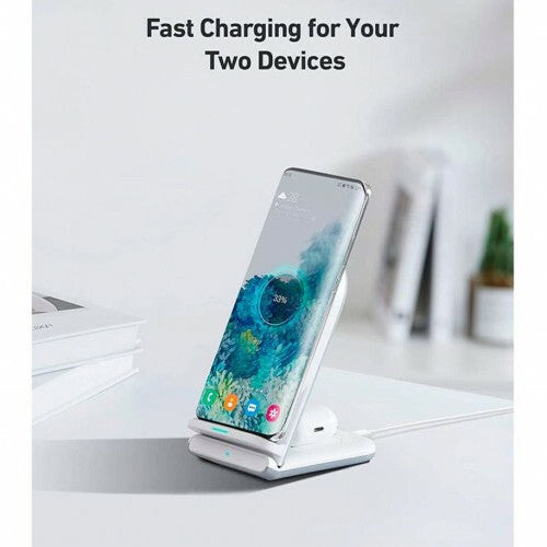 Aukey Aircore 2-in-1 Wireless Charging Stand white