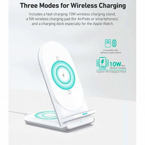 Aukey Aircore 2-in-1 Wireless Charging Stand white