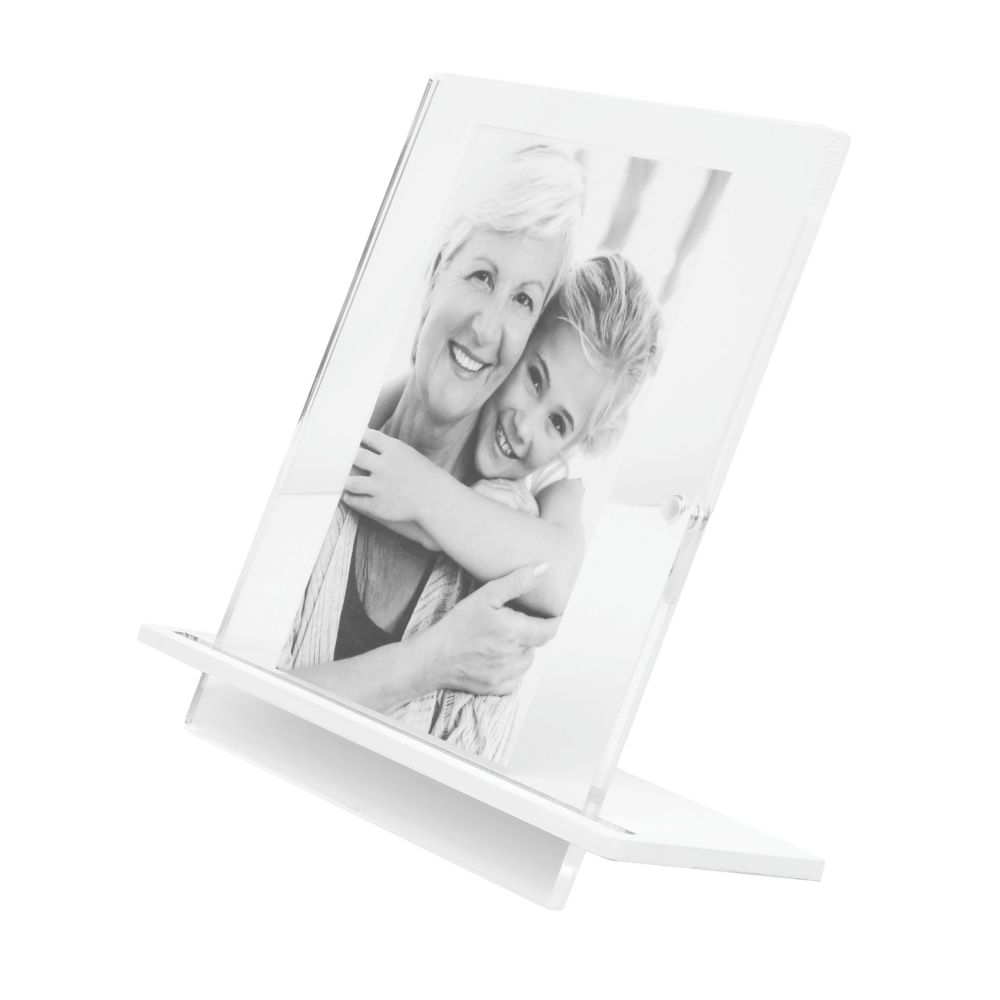 Deknudt Transparent photo frame 5.4mm thick with white stand 13x18 S58SD1
