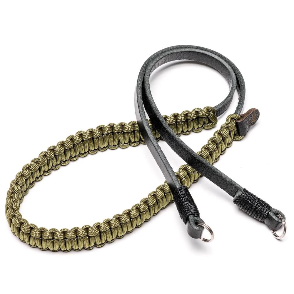 Leica 18895 Paracord belt made by COOPH black/olive green 100 cm