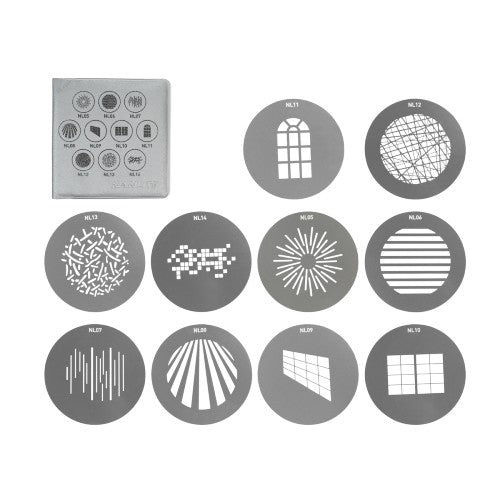 Nanlite FM mount Projection Attachment GOBO Set 1 (10pcs) (AS-GB-FMM-SET1)