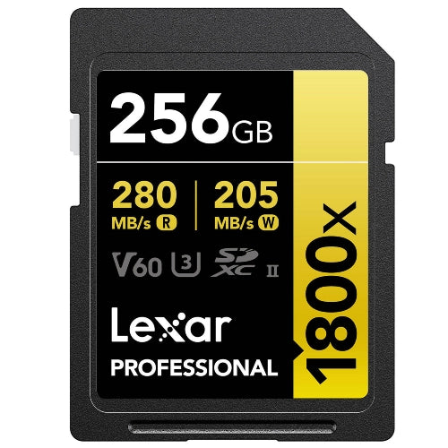 Lexar Professional Gold SD Card UHS-II - R280/W205 MB/s - 256GB - V60
