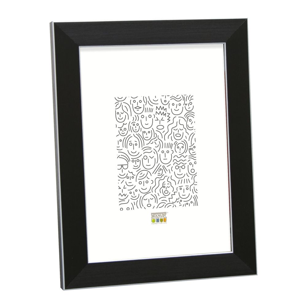 Deknudt Black photo frame with border in silver 20x20 S41VK2