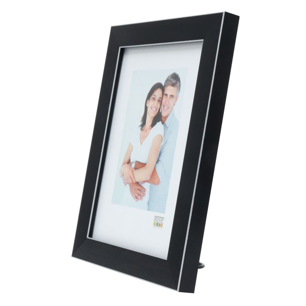 Deknudt Black photo frame with border in silver 20x20 S41VK2