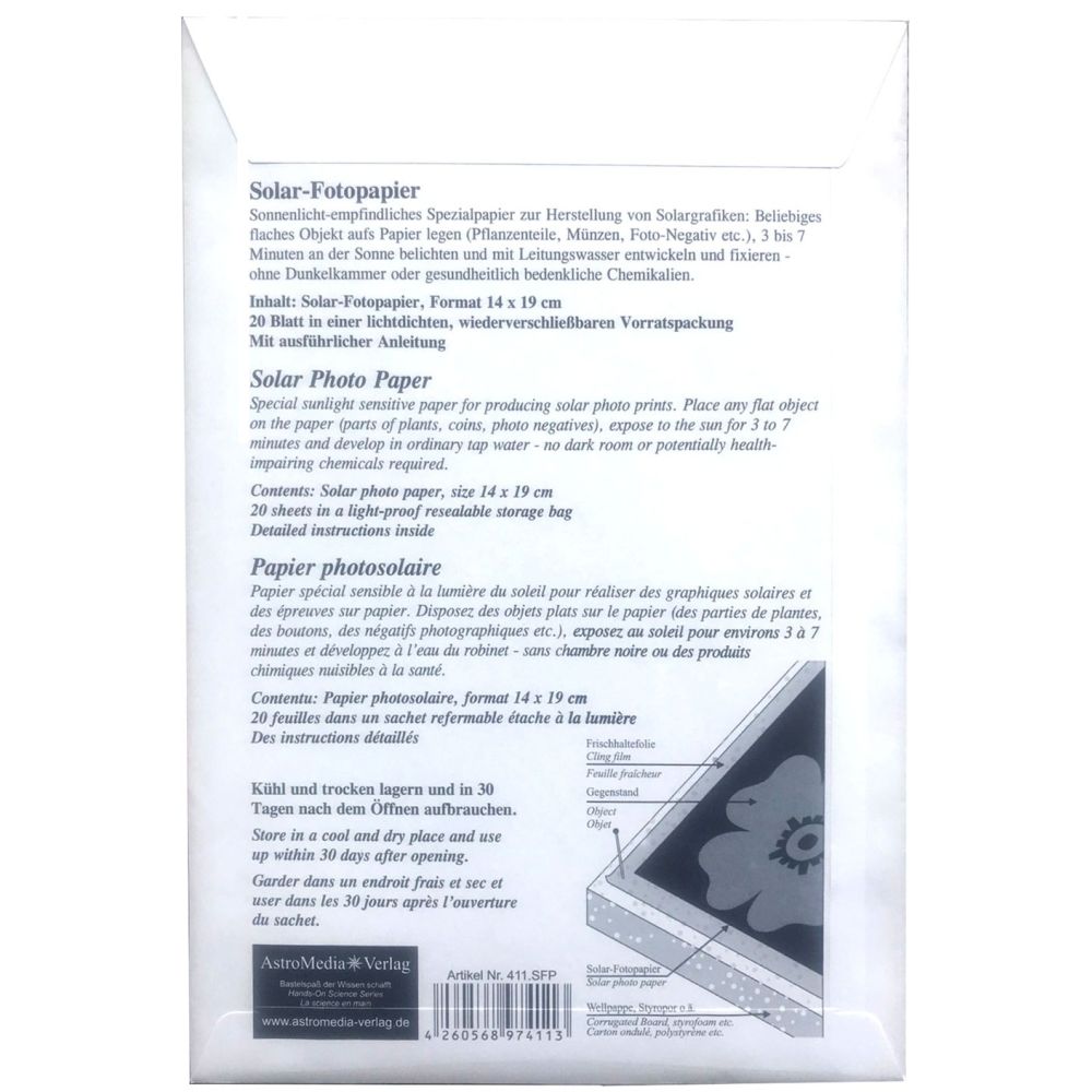 B.I.G. Astromedia Solar Photo Paper, 14x19cm, 20 Sheets