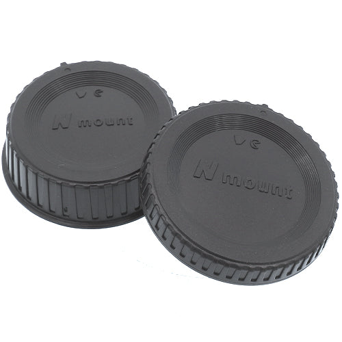 Camera Express Body cap and rear lens cap for Nikon F