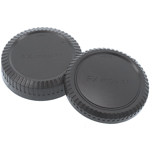 Camera Express body cap and rear lens cap for Fuji X-Mount