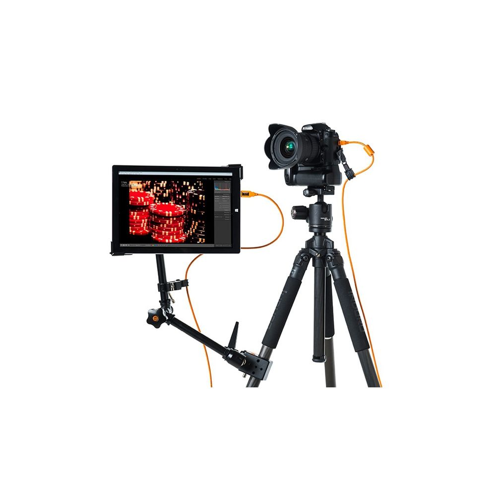 Tether Tools AeroTab iPad clamp with black bracket + baby adapter - large