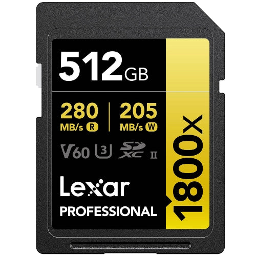 Lexar Professional Gold SD Card UHS-II - R280/W205 MB/s - 512GB - V60
