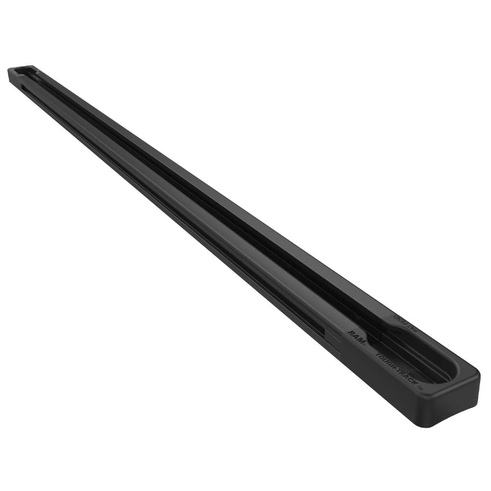 RAM Mounts 17 Inch Black Extruded Aluminum Track with End Caps