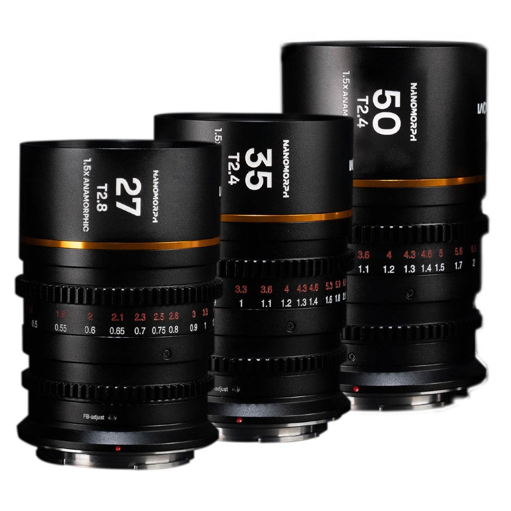 Laowa Nanomorph S35 Bundle (27,35,50mm) (Amber) (Cine) Sony E
