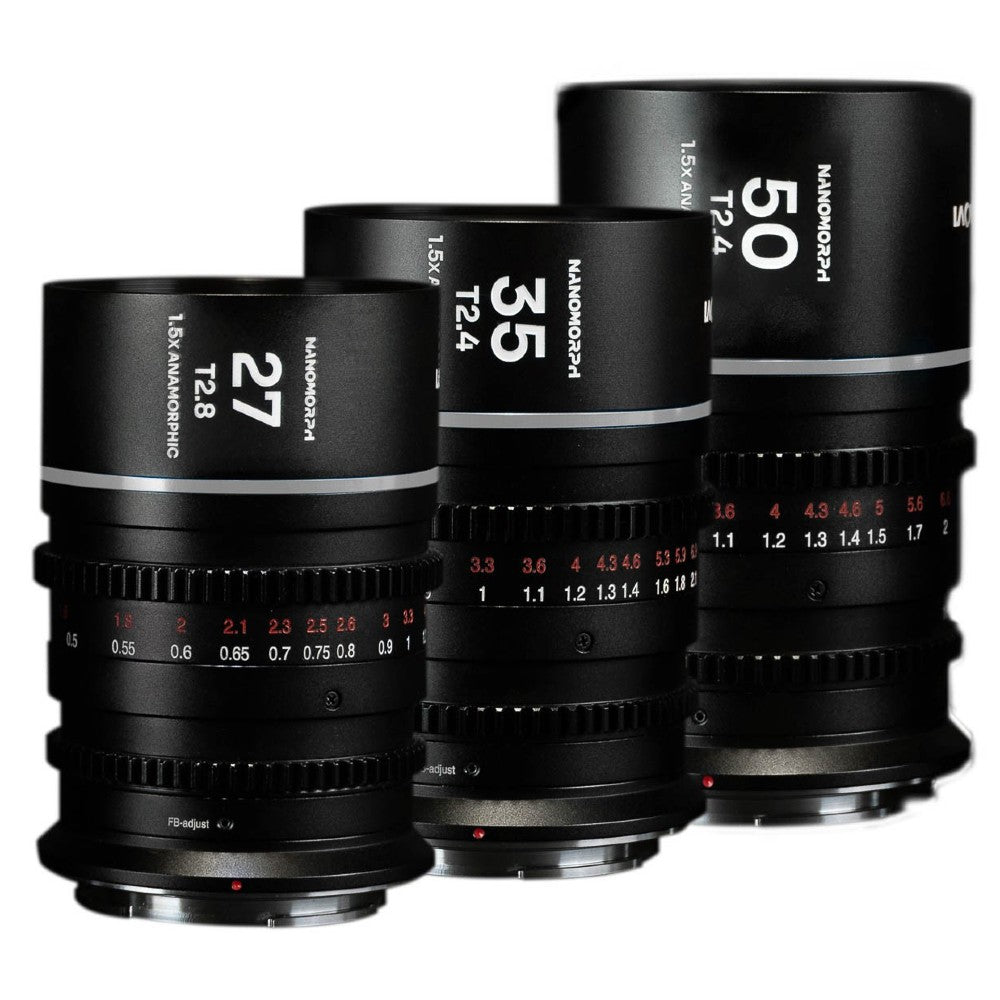 Laowa Nanomorph S35 Bundle (27,35,50mm) (Silver) (Cine) Sony E