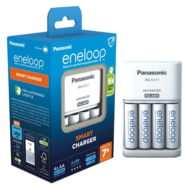 Panasonic Eneloop Charger CC17 + 4x AA 2000mAh