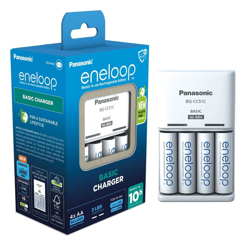 Panasonic Eneloop Charger CC51 + 4x AA 2000mAh