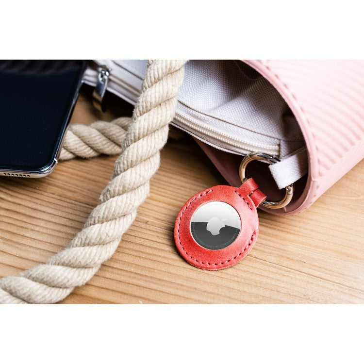 FIXED Leather Case for AirTag red