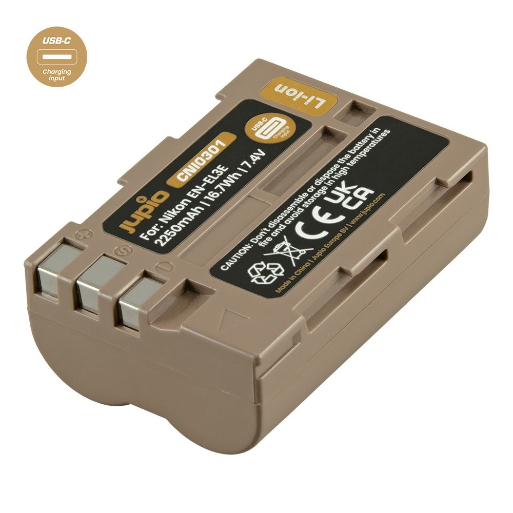 Jupio Nikon EN-EL3E Ultra C 2250mAh battery with USB-C input