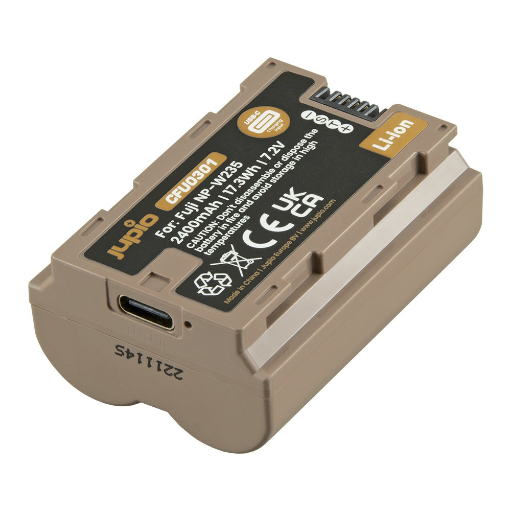 Jupio Fuji NP-W235 Ultra C 2400mAh battery with USB-C input