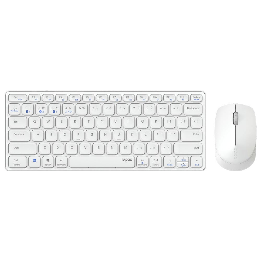 Rapoo 9600M Wireless multimode Blade Combo Set, QWERTY US - White