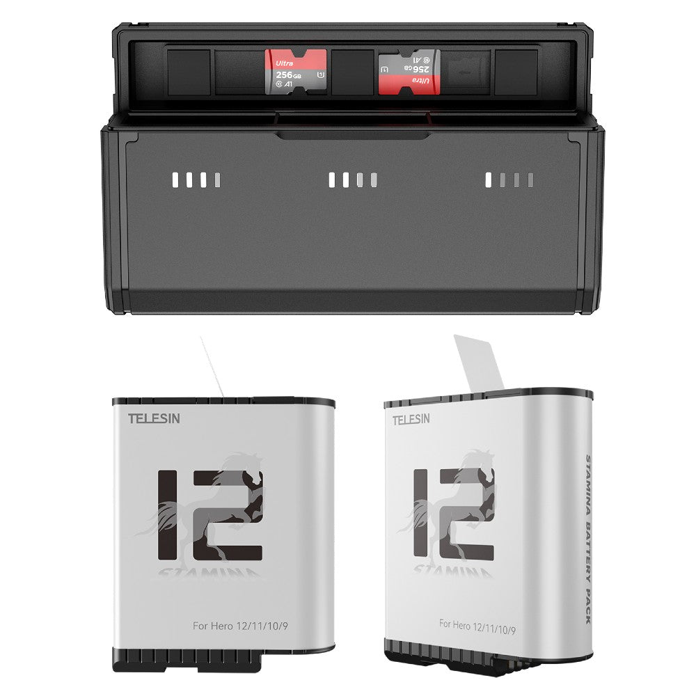 Telesin Charge Box for GoPro 9/10/11/12 - incl 2 Stamina Batteries