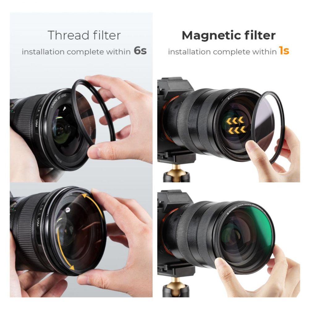 K&F Concept Magnetic 1/4 Black Mist Nano-X Filter incl Adapter Ring and Lens Cap 72mm