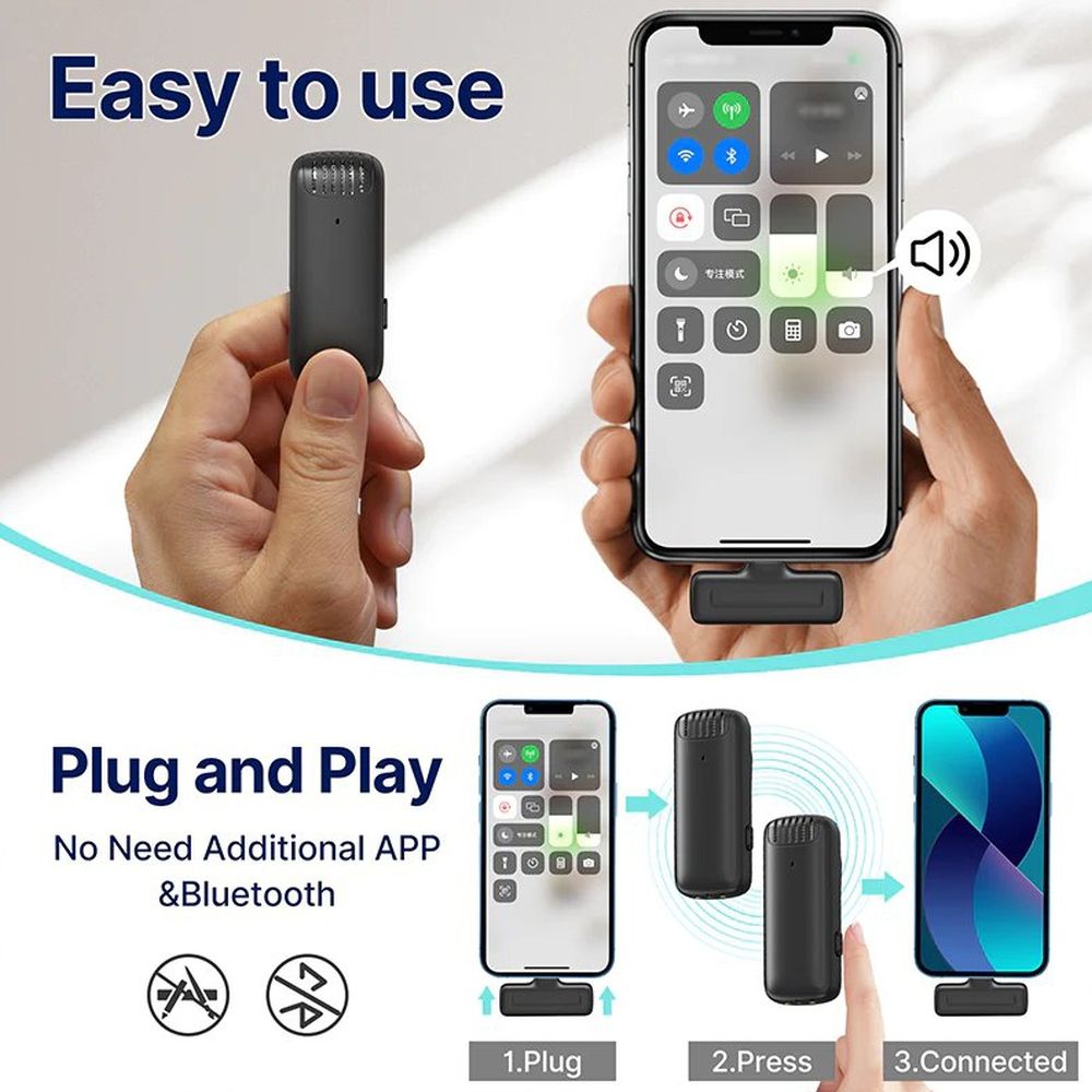Ulanzi J12-L Wireless Microphon Set w/ two Transmitters for Lightning